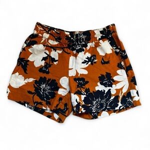 J Crew Floral Women's Shorts in gold navy and white